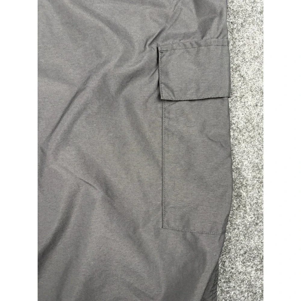 Vintage Y2K Nike Boys L 16-18 Black Nylon Cargo Pants Wide Leg Blue Swoosh